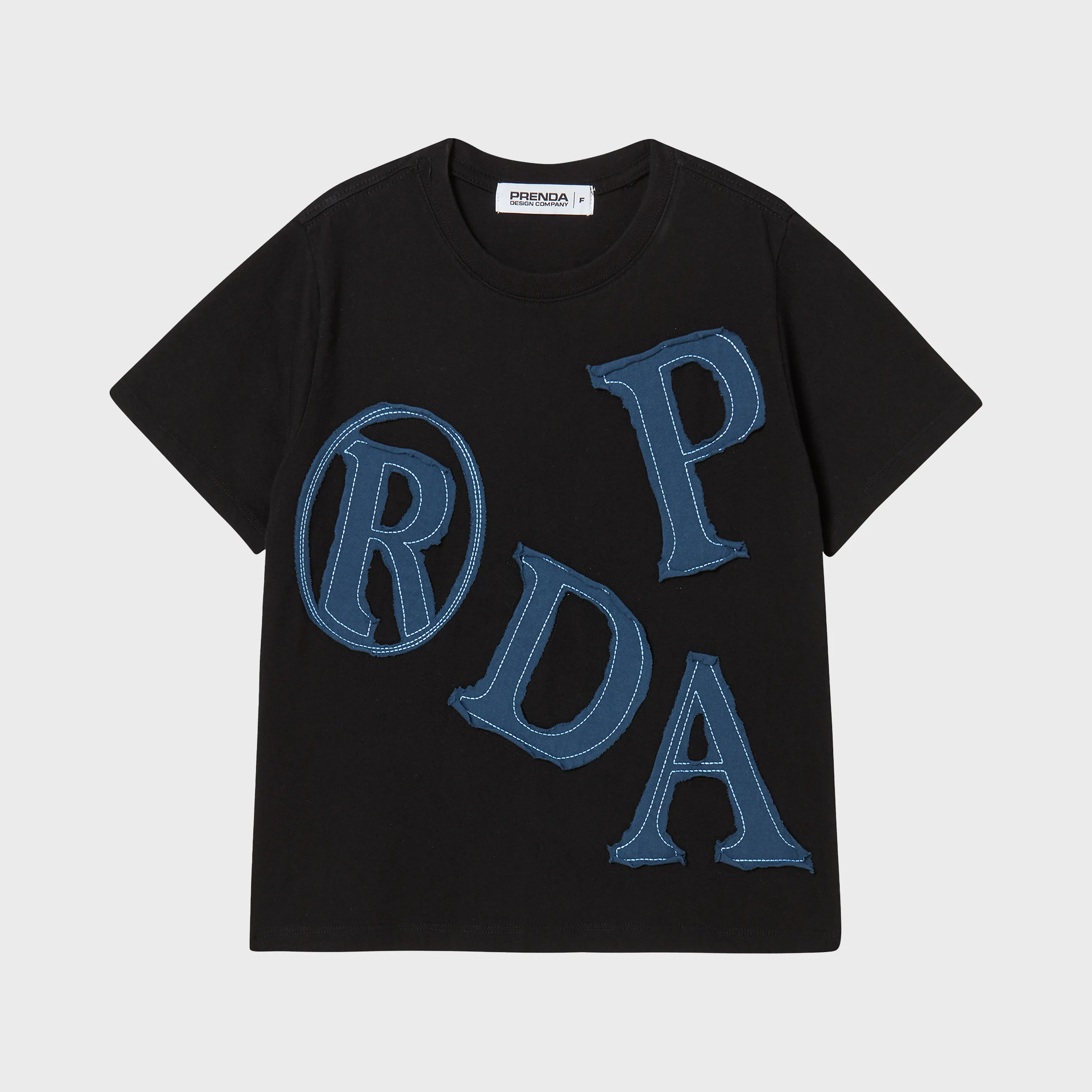 PRENDA☆PRDA BIG PATCH CREWNECK TEE PRDA SPRAY BIG PATCH CHECK STAR CREWNECK TEE BLACK - 감도