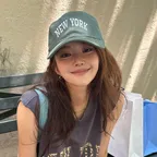 Embroidered New York Artwork Baseball Cap Green