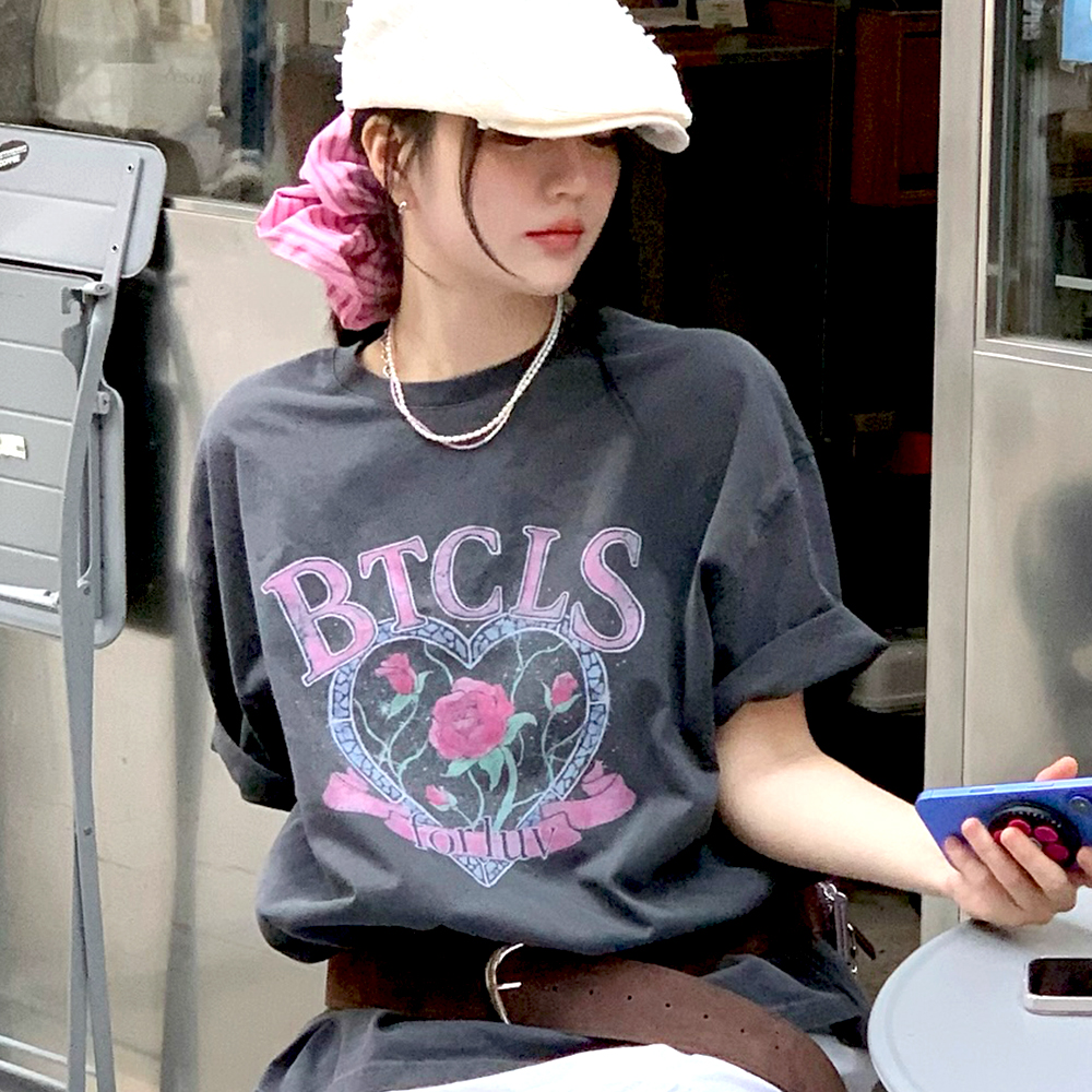 Glassy Rose Pigment Tee-Charcoal - 감도 깊은 취향 셀렉트샵 29CM
