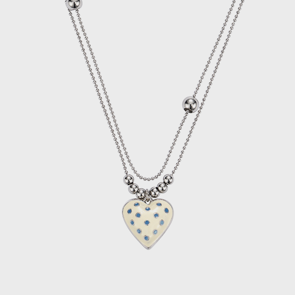 [韓国人気ジュエリー] nff dot heart necklace-ivory dot heart necklace-ivory - 감도 깊은 취향 셀렉트샵 29CM