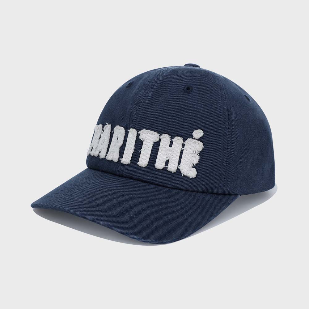 【MARITHE】CLASSIC LOGO DAMAGED OVERFIT CAP CLASSIC LOGO DAMAGED OVERFIT CAP charcoal - 감도 깊은 취향