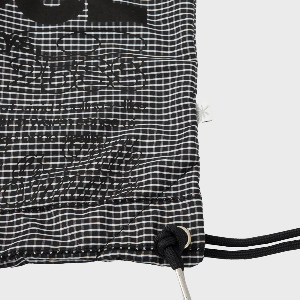 ★DANDEL★ DD dot symbol gym sack string bag WHITE DD check symbol gym sack string bag (CHK BLACK) - 감도 깊은