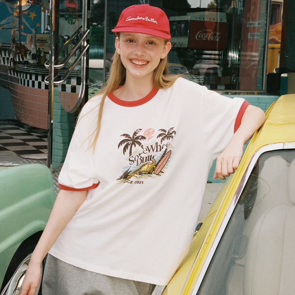 [SOMEWHERE BUTTER]★25SS★Vintage Car Wave Logo Over-Fit Top NEW BUTTER - SOMEWHERE BUTTER.