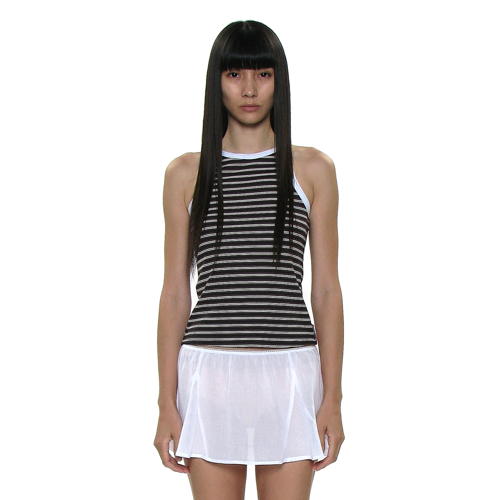 Freak Stripe Sleeveless Top [White] - 감도 깊은 취향 셀렉트