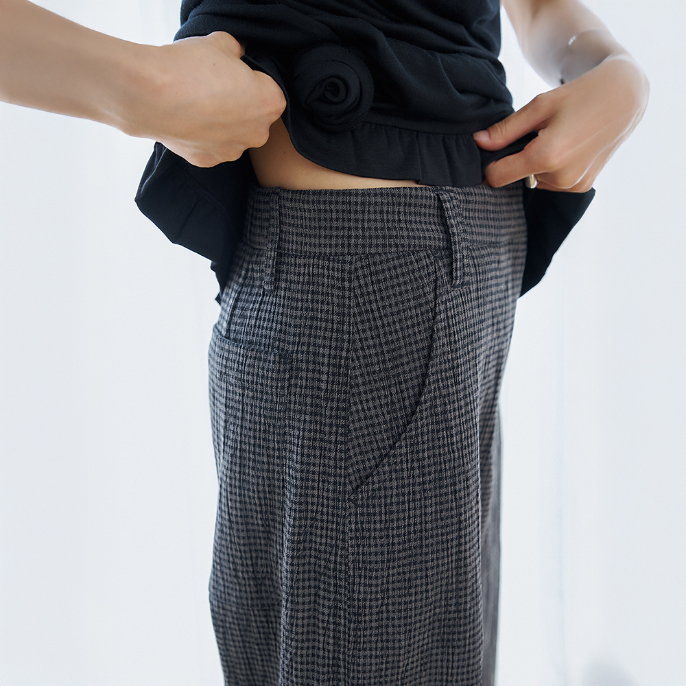 ボトムスその他 [NICEGHOSTCLUB]FFATS CHECK BALLOON LAYERED SKIRT PANTS_SKY ffats check balloon layered skirt pants[skyblue] - niceghostclub