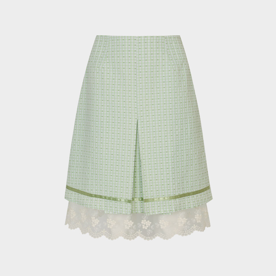 【LOULOUSEOUL】Olivia Shirring Midi Skirt (Mint Gray) Olivia Shirring Midi Skirt (Mint Gray) - 감도 깊은 취향