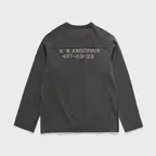 NAVAL EMBROIDERY L.S T-SHIRTS / WASHED BLACK