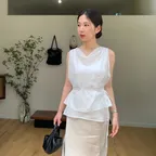 LAYER DRAPE BLOUSE_IVORY