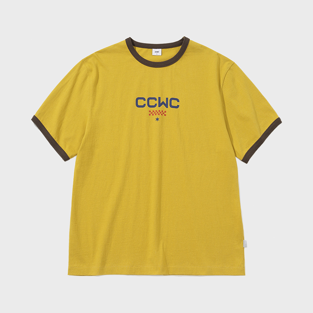 ◆UMBRO◆ UMBRO X MOONSUN Ringer Lettering Short Sleeve T-Sh Umbro x MOONSUN Ringer Lettering T-Shirt / Yellow - 감도