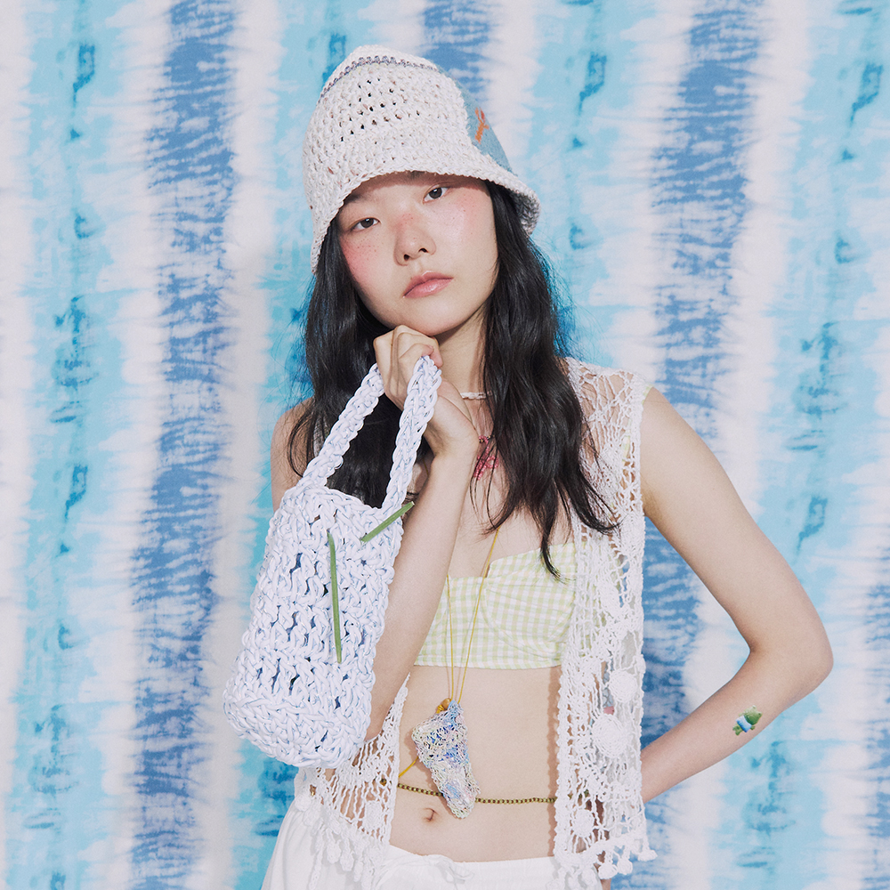 ストローハット MISU A BARBE BLOCKED BUCKET HAT SALMON MISU A BARBE BLOCKED BUCKET HAT SALMON (ストローハット