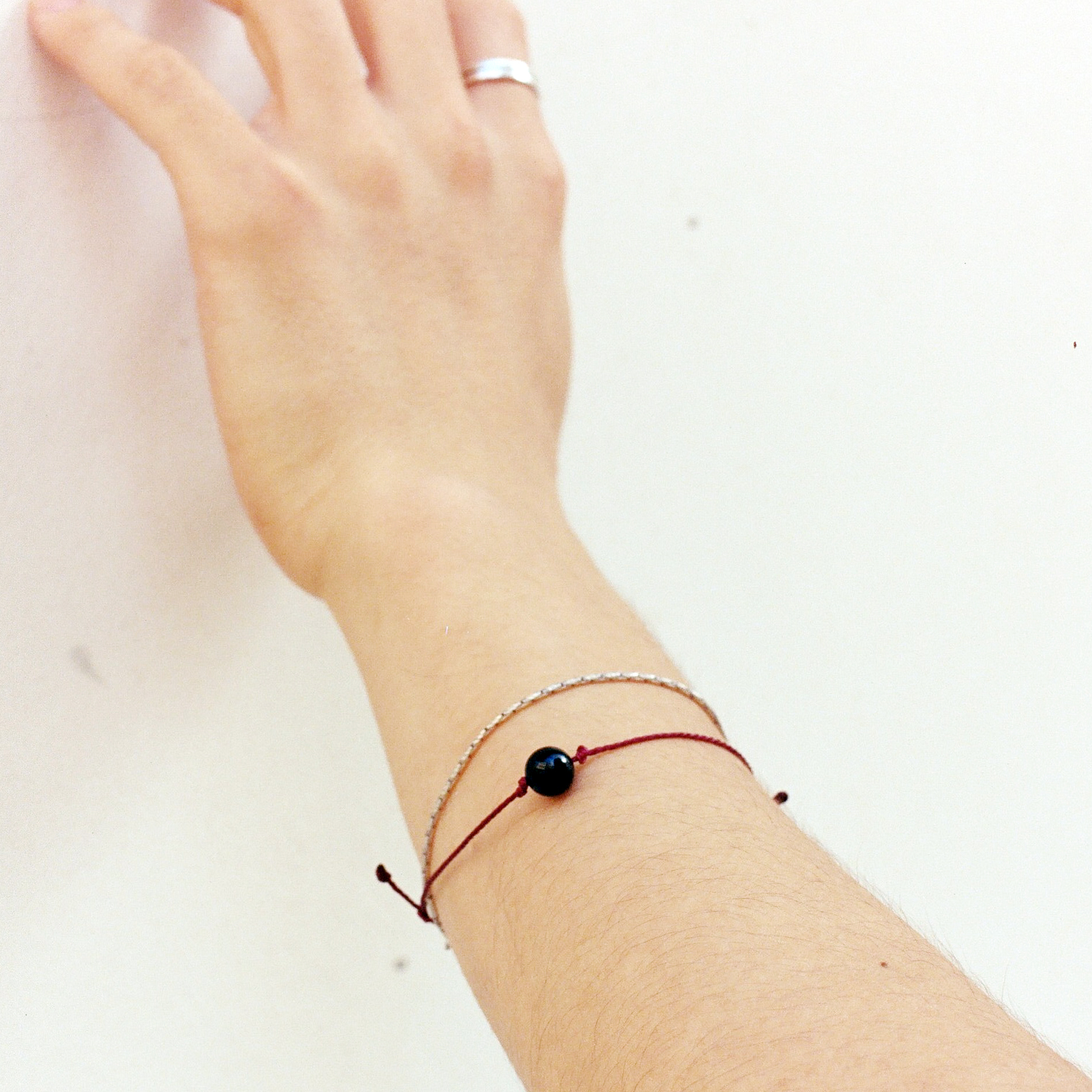 BTㅁ J-Hoㅁㅁ 착용] HR 292B_Cube Pendant Fabric Bracelet