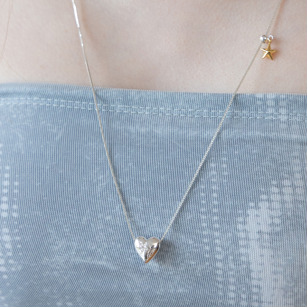 ★HAS★ Silver925 HW003 Mini heart necklace Silver925] HW003 Mini heart necklace - 감도 깊은 취향 셀렉트