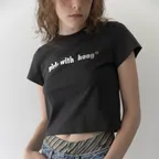a girls crop t-sh (charcoal)