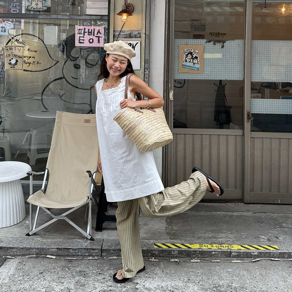 Button shirring sleeveless dress TISU03OP03_Ivory - 감도
