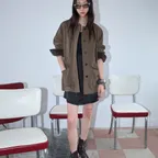 Signature Collar Detail Midi Jacket  Brown (KE5839M03D)