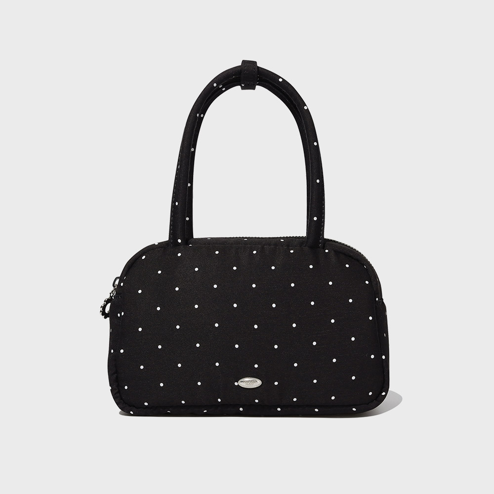 韓国商品/SAENGINSTUDIO PEARL BUTTON COTTON VELVET HAND BAG MOTHER-OF-PEARL BUTTON COTTON VELVET HAND BAG - BLACK - 감도