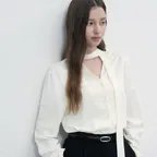 [29CM 단독] WOMAN 브이넥 타이 블라우스 [WHITE] / WBE3L03503