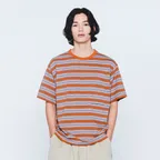 Multi Border Pocket Tee Orange