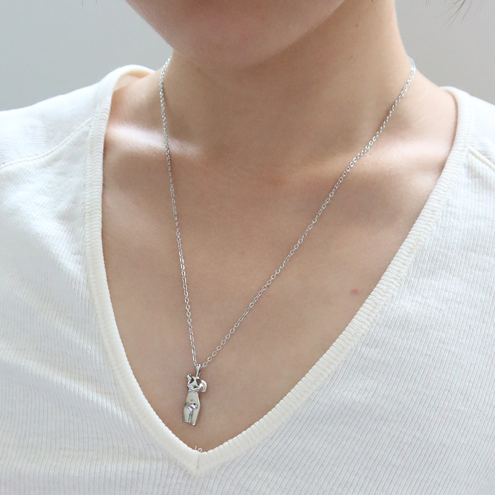 [韓国人気ジュエリー] nff dot heart necklace-ivory Necklace - nff