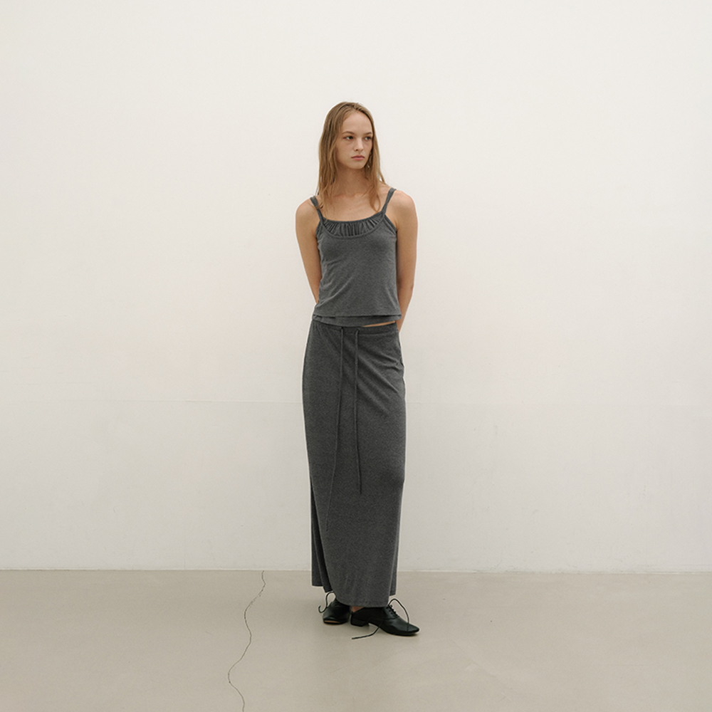 ★lalafox★PLEATED SWEAT SKIRT★Charcoal★韓国★大人気★ 720242475_1.png