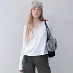 [3rd_9/23 예약배송] Zoe cotton long sleeve_white