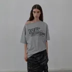 [2nd REORDER] ASYMMETRIC PRINTED T-SHIRT (MELANGE GREY)