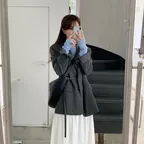 투웨이 벨티드 블레이저 자켓_CHARCOAL