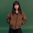 suede loose jacket - brown