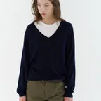 LOOSE V-NECK KNIT / NAVY
