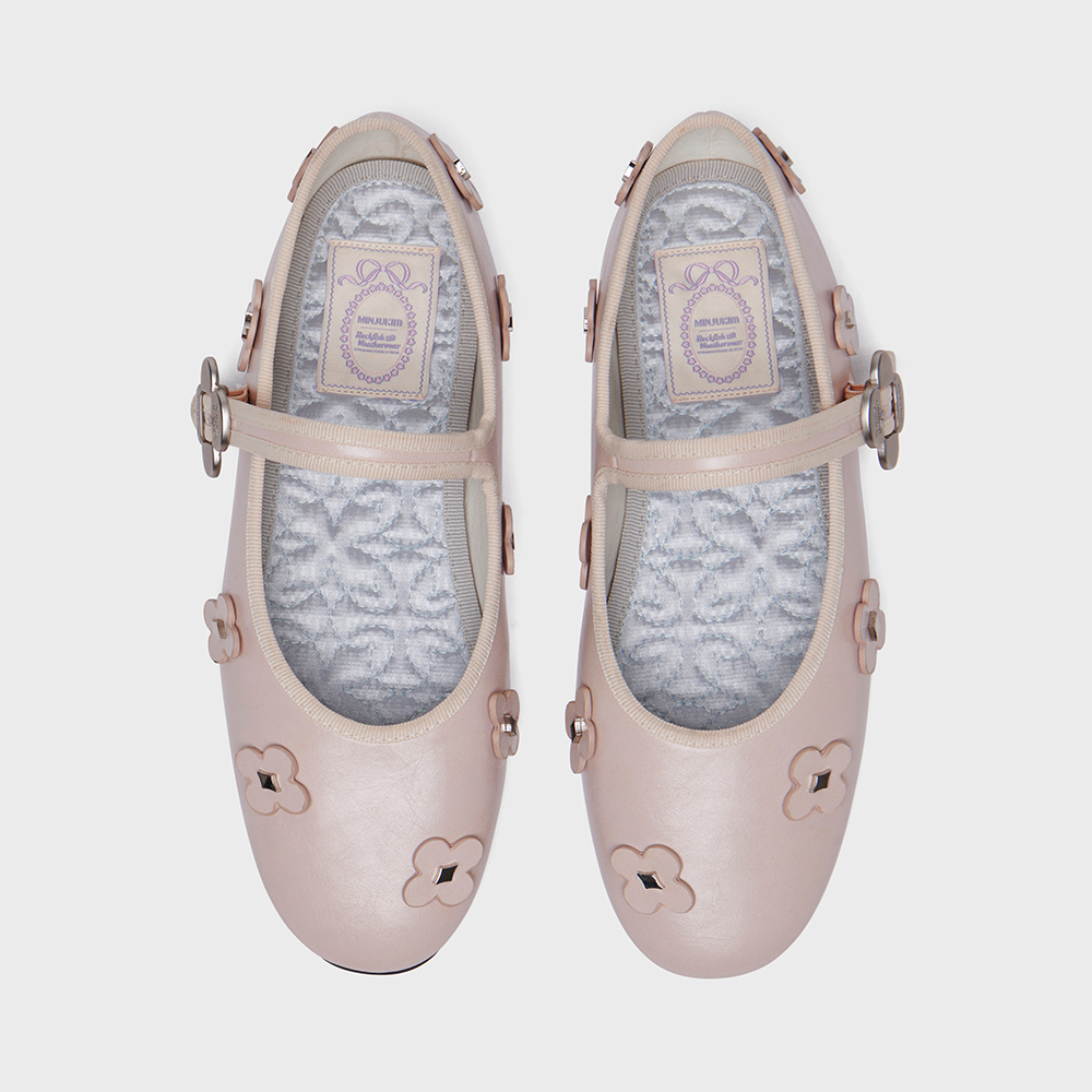 X MINJUKIM] FLORAL PATCH MARYJANES - 5 colors - 감도 깊은
