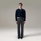 M WOOL FLARED PANTS - GRAY