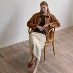 Suede single jacket - Brown