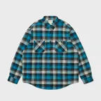 Shadow Check Flannel Shirt Blue