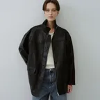 Leather work jacket (black)