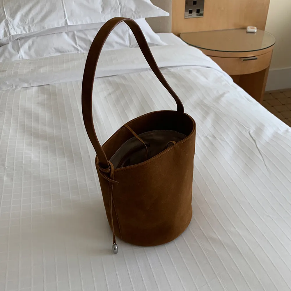 Suede Basket Bag - 3Color