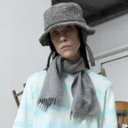 DETACHABLE EAR FLAP BUCKET HAT (CHARCOAL)