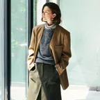 Wool V-neck Over JK_(Camel)