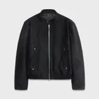 풀업 스웨이드 버튼 해링턴 자켓 BLACK