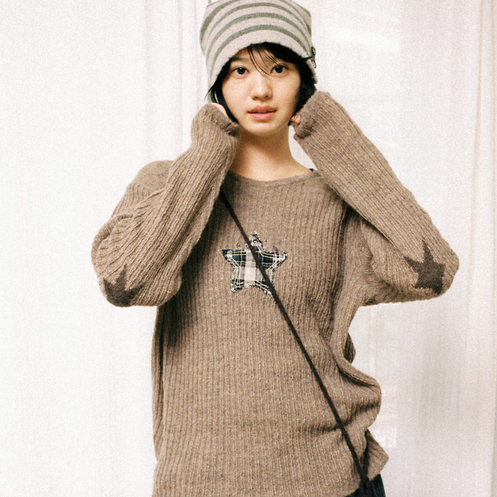 FLASHED CATS ANGORA KNIT - [BLUE NAVY] - 감도 깊은 취향