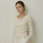 Drape double ribbon t shirts - 3color