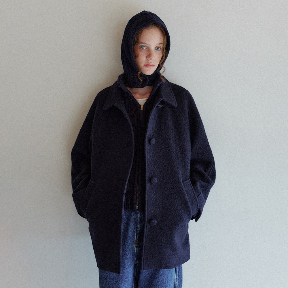 ジャケット・アウター CAEL handmade wool buckle short coat CAEL handmade wool buckle short coat_black - 감도 깊은 취향