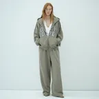 TWO-WAY WIDE SWEAT PANTS_KHAKI