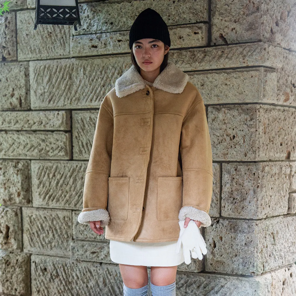 TEDDY COLLAR BUTTON MUSTANG_BEIGE