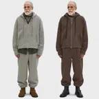 [SET][기모] Crop Knit Hood Zip-up Set-up
