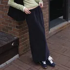 Rohan Ribbed Maxi Skirt (Deep Navy)