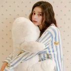 [uni] 테디베어 드리미 울트라밍크 커플 성인 긴팔 수면 잠옷 상하세트