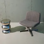 Scottish Tartan Check Lean Back Chair Brown