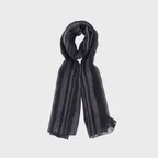 NAVY PAISLEY SHEER-STRIPED SCARF