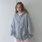 SOFT SWEAT ZIPUP HOODIE, MELANGE GRAY