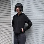 soft hoodie zip-up(black)